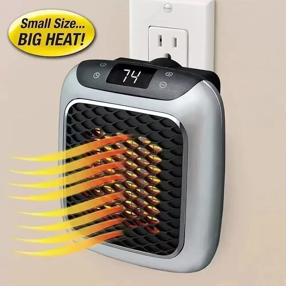 800W Mini Heater for Home Small Bathroom Heating Fans Wall Mounted PTC Ceramic Electric Heater with Remote Control Household