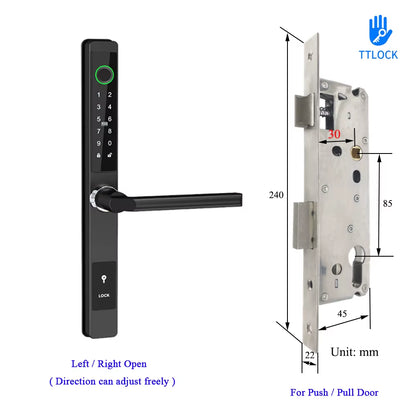 Waterproof Smart Lock – Fingerprint, Password & Card Access for Sliding Doors