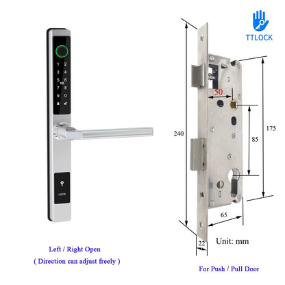 Waterproof Smart Lock – Fingerprint, Password & Card Access for Sliding Doors